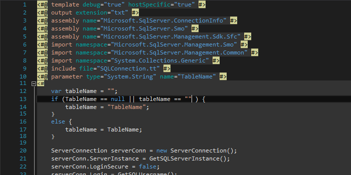 Changing T4 Template Background Colors in Visual Studio
